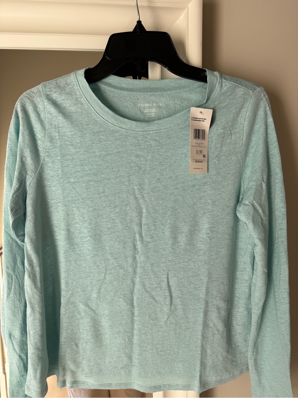 Eileen Fisher Mint Long Sleeve Crew Top Women’s XXS
